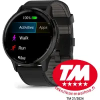 Garmin - 010-02784-52 - Smartwatch - Venu 3 - Schwarz/Schiefergrau mit Schnellwechsel-Leder-Armband