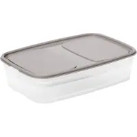 Smartstore Frischhaltedose, 1,6 Liter, grau / transparent zu 80% aus biobasiertem Kunststoff, auslaufsicher