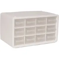 Raaco - Storage Box with 12 Drawers - White - 14.2 x 24.8 x 14.9 cm