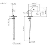 Dornbracht Waschtisch Einhebelmischer ohne Ablaufgarnitur Lisse 335 x 1845 x, 33521845-00