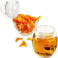 MamboCat 3tlg Fußball Set Biergläser 0,5L geeicht & Schale Ball-Relief Krug aus Glas Bowl