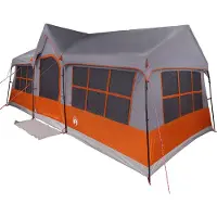 vidaXL Familienzelt mit Dach Grau und Orange 622 x 295 x 238 cm