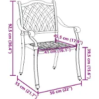 vidaXL Gartenstuhl 2 pcs Grün 56 x 55 x 92,5cm Aluminium