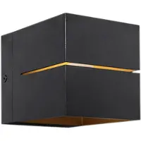QAZQA Modernes Set aus 4 Wandlampen in Schwarz mit Gold, 2-flammig – Transfer Groove