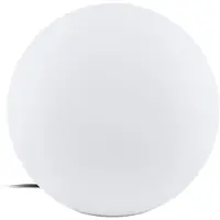 Eglo Garten Kugel Monterolo, 1 flammige Außenleuchte, Stehleuchte aus Kunststoff, Farbe: Weiß, Fassung: E27, Ø: 39 cm, IP65
