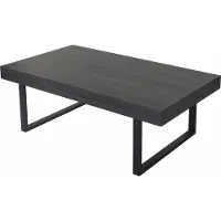 MCW Couchtisch Genk H576, Wohnzimmertisch, 40x110x60cm, MVG- Schwarze Eiche-Optik, dunkle Metall-Füße