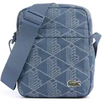 Lacoste Umhängetasche Vertical Camera Bag Mono Jacquard Denim blau