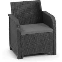 You do it Outdoor Allibert San Remo Gartensofa in Dunkelgrauem Kunststoff-Rattan
