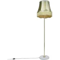 QAZQA Retro Stehleuchte Messing mit Granny Schirm grün 45 cm - Kaso