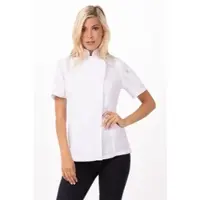 Chef Works Damenkochjacke SPRINGFIELD, Reissverschluss, Cool VentTM & lite, Weiß, Größe S