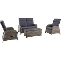 Mwh elGiga | Verando Lounge-Set - 4-teiliges Gartenmöbel-Set