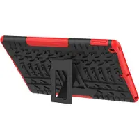 Lobwerk Case für Apple iPad 10.2 Zoll 2019/2020/2021 Hülle Stossfest Schutz + Standfuss Rot