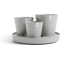 Ecopot's Blumentopf "Dubai Weißgrau", für innen und außen: frostsicher, bruchsicher und lichtbeständig