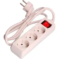 EDM Mit 3 Schaltsteckdosen Mehrfachsteckdose 3x1.5 Mm 1.5 M Weiß One Size / EU Plug 220V Weiß One Size