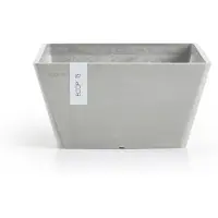 Ecopot's Blumentopf "BERLIN White Grey", BxTxH: 25x25x12,8 cm