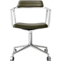 Vipp 452 Drehstuhl M. Räder Aluminium/ Bosco Grün