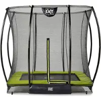 Exit Silhouette Trampolin 153x214cm, mit Sicherheitsnetz, Bodentrampolin, Rechteckig, für Kinder, Grün