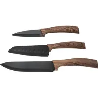 Maku 3er-Set: Küchenmesser in Schwarz/ Hellbraun | Gr.: onesize