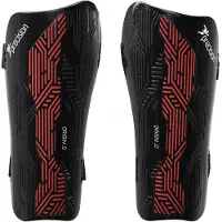 Precision Schienbeinschoner Fußball Origin.0 Strap - schwarz rot XS