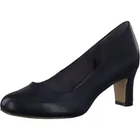 Jana Damen Pumps mit Blockabsatz Vegan, Black, 37