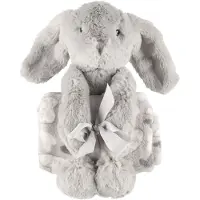4Living 2tlg. Set: Wohndecke "Bunny" in Grau - onesize