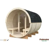 Palmako Saunafass Anita 1,6 + 0,7m² mit Glaswand