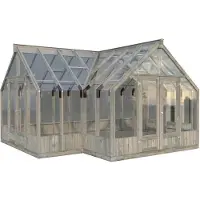 Palmako Gewächshaus Emilia 19,1 m² Sicherheitsglas 4 mm inkl. Automatischer Fensteröffner 543 x 421 cm Holz