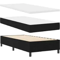 vidaXL Boxspringbett mit Kopfteil Schwarz 80 x 200 cm Stoff