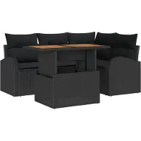 vidaXL Garten-Sofa-Set 5 Stk. Schwarz