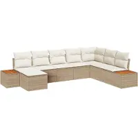 vidaXL Gartensofa-set 8 stk. Beige Poly Rattan
