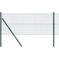 vidaXL Geschweißter Drahtzaun, bodenverankert 100 x 0,6 m Grün Netz