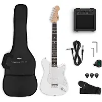 Gear4Music VISIONSTRING 3/4-E-Gitarre – Paket Weiß