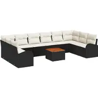 vidaXL Gartensofa-set 11 stk. Schwarz Poly-Rattan