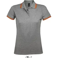Sol SOLs 00578 | Damen Polo Shirt Pasadena - Farbe: Grey Melange/Orange - Größe: L