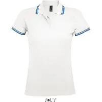 Sol SOLs 00578 | Damen Polo Shirt Pasadena - Farbe: White/Aqua - Größe: S