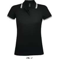 Sol SOLs 00578 | Damen Polo Shirt Pasadena - Farbe: Black/White - Größe: XL