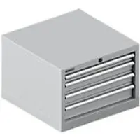 Schäfer Shop Schubladenschrank 27-27, 4 Schübe, bis 75 kg, B 564 x T 572 x H 400 mm, weißaluminium/weißaluminium