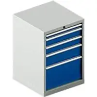 Schäfer Shop Schubladenschrank 27-27, 5 Schübe, bis 75 kg, B 564 x T 572 x H 800 mm, enzianblau/lichtgrau
