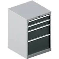 Schäfer Shop Schubladenschrank 27-27, 4 Schübe, bis 75 kg, B 564 x T 572 x H 800 mm, anthrazitgrau/weißaluminium