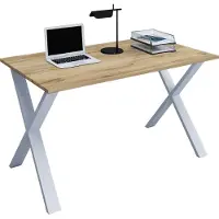 VCM Schreibtisch, 160 x 80 cm, Computertisch mit Metallgestell, Bürotisch für Homeoffice und Arbeitszimmer - Lona X