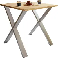 VCM Premium Holz Esstisch | H. 76 x B. 80 x T. 80 cm | Küchentisch Speisetisch Tisch Xona X