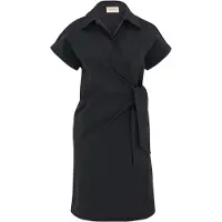 Cartoon Wickelkleid mit Taschen in Schwarz | Gr.: 38
