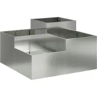 vidaXL Gartenblumentopf Silber 100 x 100 x 48 cm Verzinkter Stahl