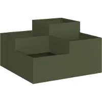 vidaXL Gartenblumentopf Olivgrün 80 x 80 x 48 cm Stahl