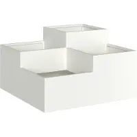 vidaXL Gartenblumentopf Weiß 100 x 100 x 48 cm Stahl