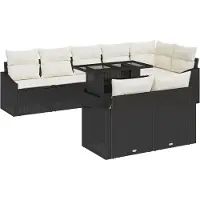 vidaXL Garten-Sofa-Set 9 Stk. Schwarz und Creme