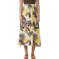 s.Oliver luftig-leichter Midirock mit floralem All-over-Print, Tunnelzug und Eingrifftaschen