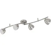 Eglo LED Spot CALVOS 1, 4-flammige Deckenleuchte, Deckenstrahler aus Stahl und Kunststoff, Flurlampe in nickel-matt, warmweiß