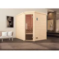 Weka Premium-Massivholzsauna 45 mm TURKU 2 GT x B x T x H x 195 x 195 x 205