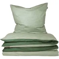 Schiesser Bettwäscheset Doubleface | Renforcé | 2-teilig | Zweifarbig | 100 % Baumwolle |  Green | YKK Reißverschluss | 155x220cm + 80x80cm | Grün